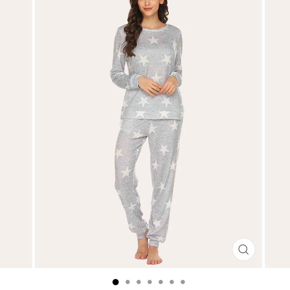 Women's Light Gray Star Print Lounge Set Size M